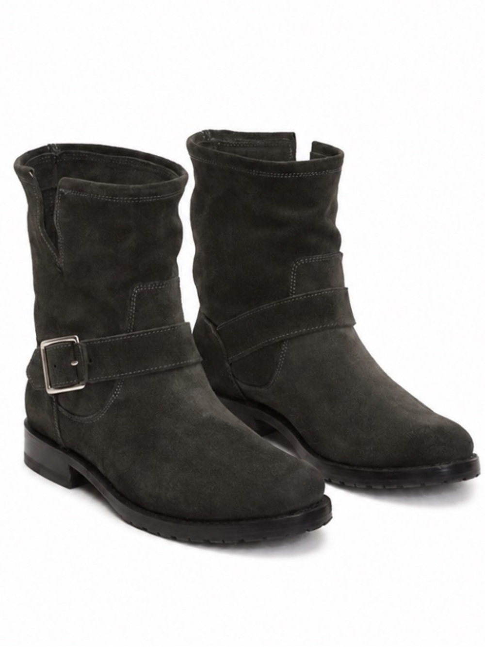 Frye Black Nubuck Leather Engineer Moto Ankle Boots Women’s Size 8B EUC!